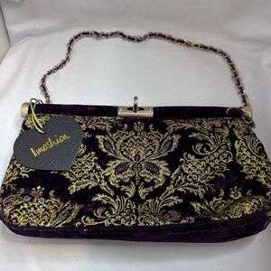 Imoshion Velvet Clutch in Rich Purple and Gold
